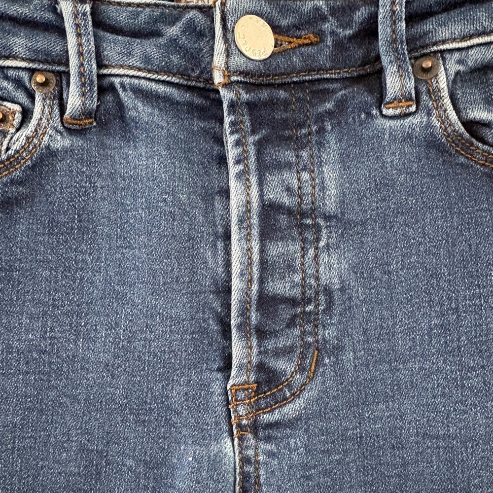Free People High Rise Skinny Jeans Blue Medium Wash Button Fly Size 27 - Picture 4 of 6